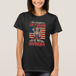 Camiseta My Favorite Veteran Is My Grandpa Combat Boots Ame
