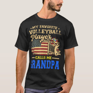 Camiseta My Favorite Volleyball Player Calls Me Grandpa Us 