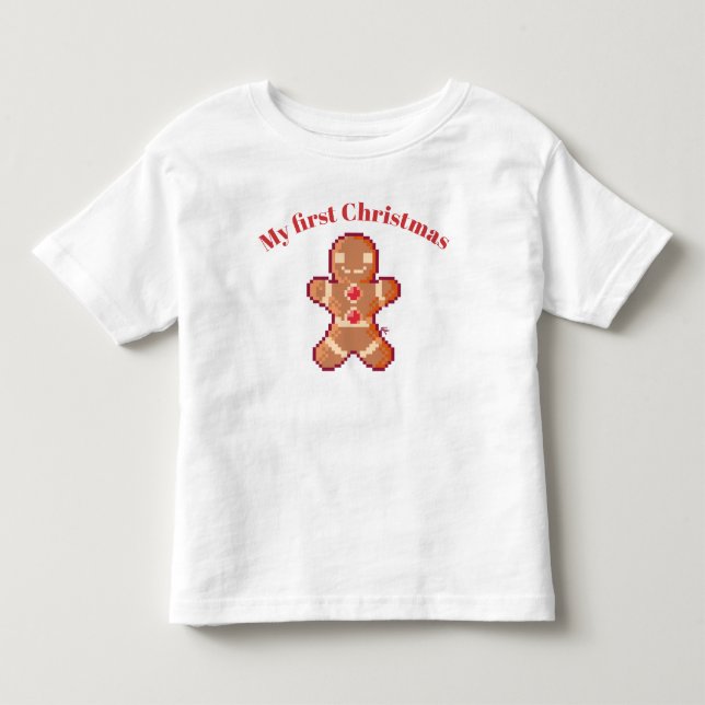 Camiseta My first Christmas pixel art, pixelart (Frente)
