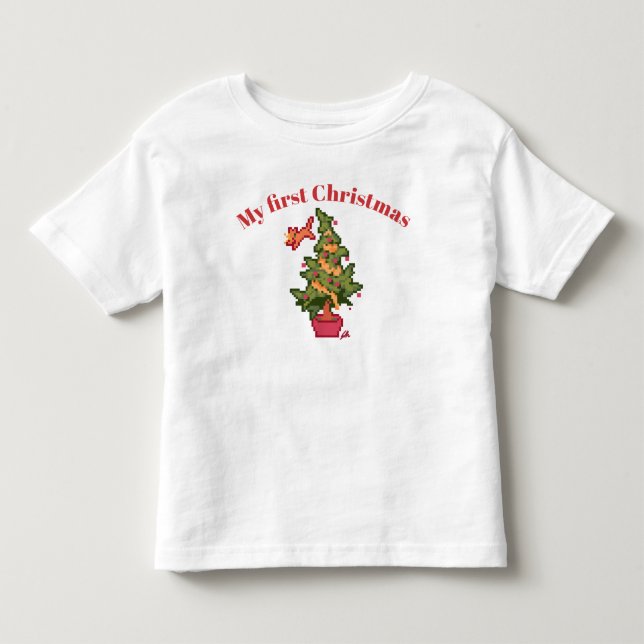 Camiseta My first Christmas pixel art, pixelart (Frente)