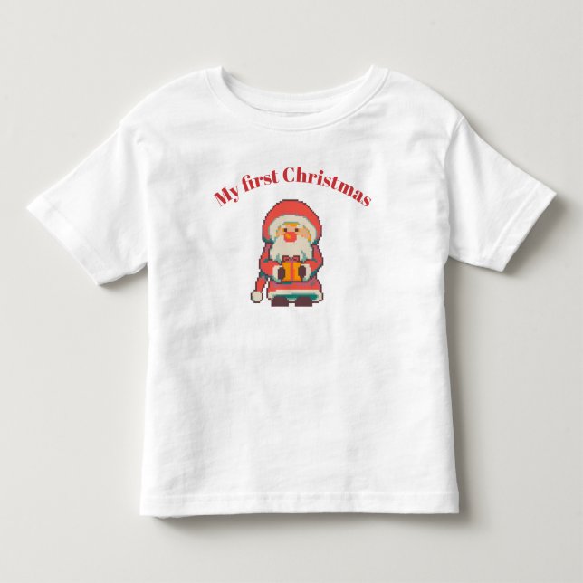 Camiseta My first Christmas pixel art, pixelart (Frente)