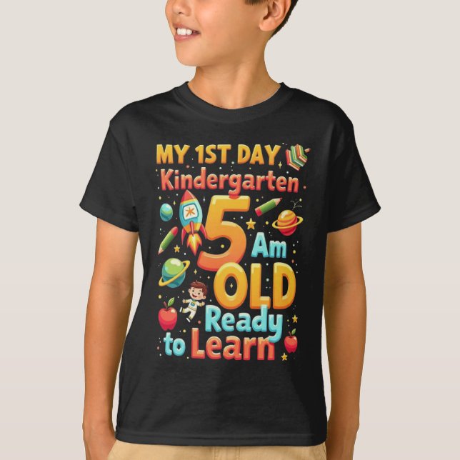 Camiseta My First Day of Kindergarten 1st Day of School (Frente)