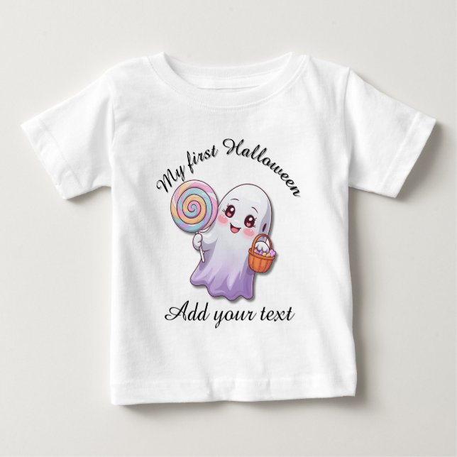 Camiseta My First Halloween Ghost Baby Tee (Frente)