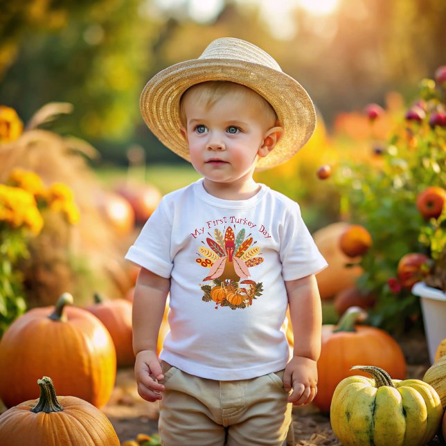 Camiseta My first Thanksgiving Turkey Day! (Criador carregado)