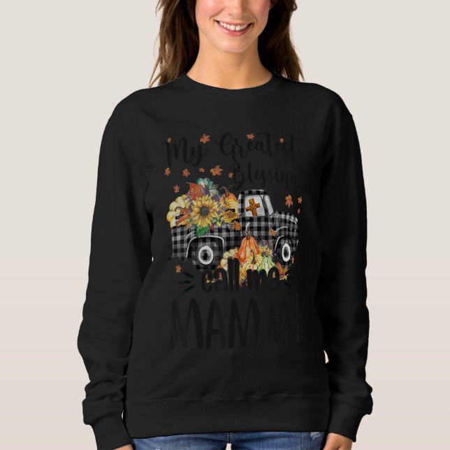 Camiseta My Greatest Blessings Call Me Mammy Truck Pumpkin  (Frente)