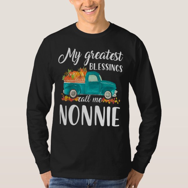 Camiseta My Greatest Blessings Call Me Nonnie Truck Pumpkin (Frente)