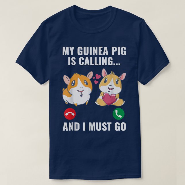 Camiseta My Guinea Pig Is Calling And I Must Go Furry Potat (Frente do Design)