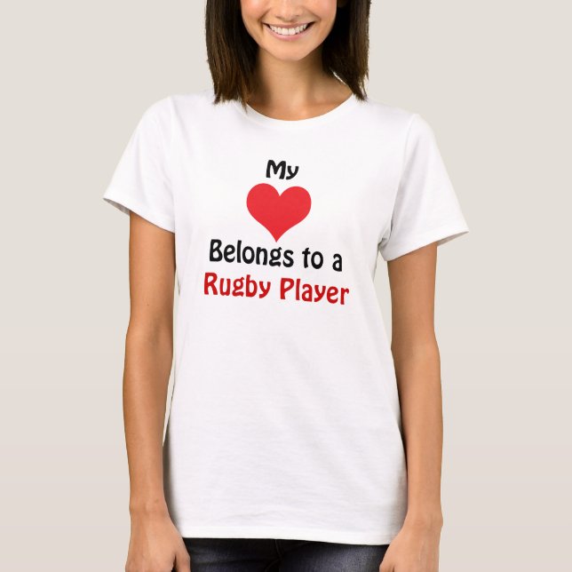 Camiseta My Heart Belongs to a Rugby Player (Frente)