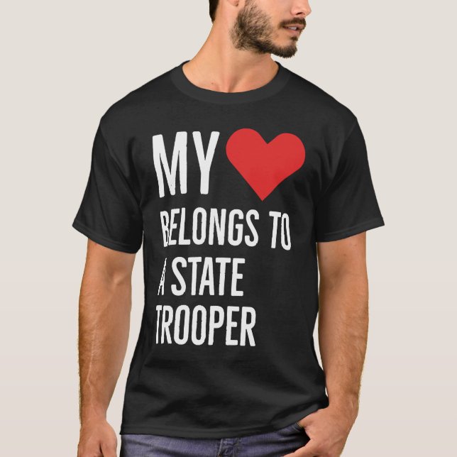 Camiseta My heart belongs to a state trooper anniversary qu (Frente)