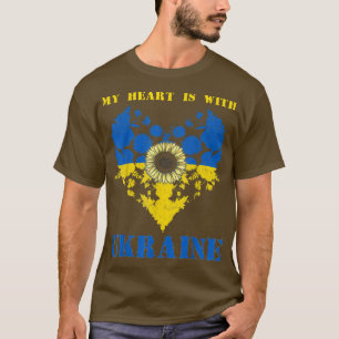 Camiseta My Heart Is With Ukraine Vintage Sunflower Ukraini