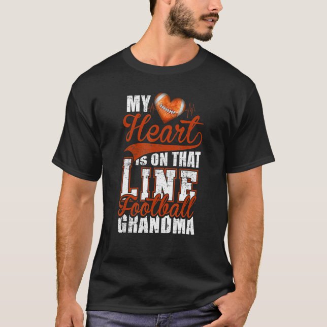 Camiseta My Heart Linemen Football Grandma Nana Womens (Frente)
