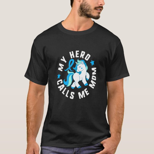 Camiseta My Hero Calls Me Mom Diabetes T1 Awareness Cute Un (Frente)
