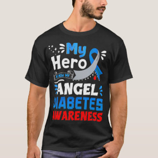 Camiseta My Hero Is Now My Angel Heart Diabetes Awareness p
