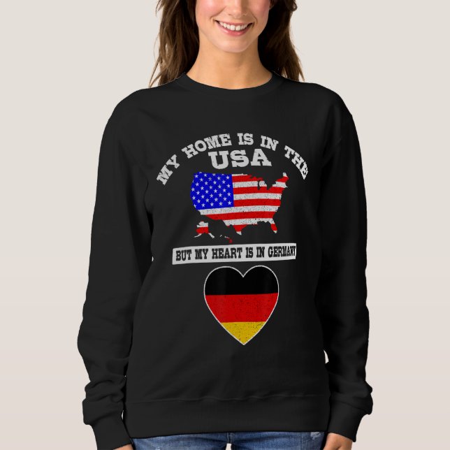 Camiseta My Home Is In USA My Heart Is In Germany American  (Frente)