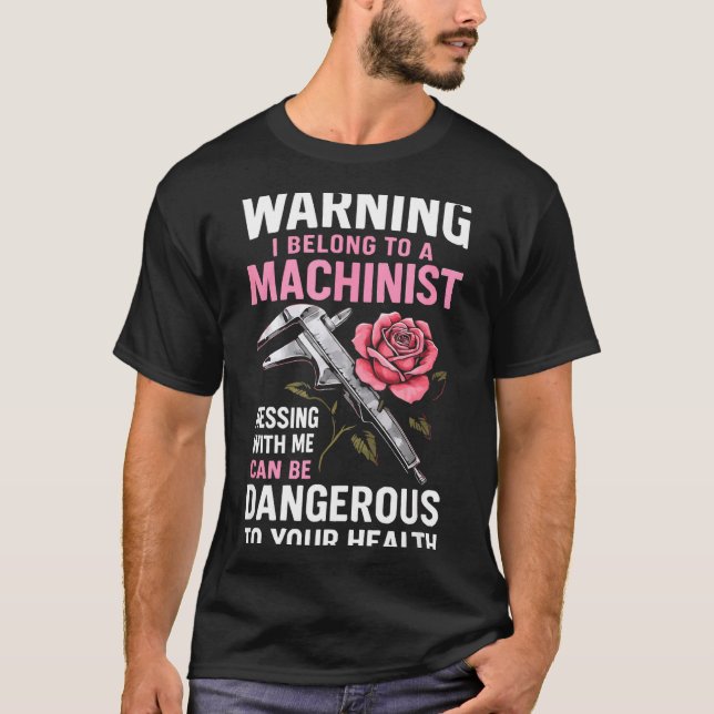 Camiseta My Knight In Machinist Wife Girlfriend Funny Anniv (Frente)
