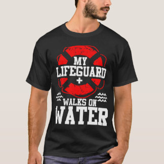 Camiseta My Lifeguard Walks on Water Christian Jesus Funn f