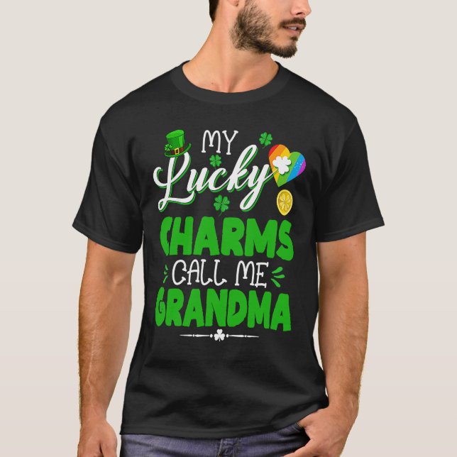 Camiseta My Lucky Charms Call Me Grandma  St Patricks Day F (Frente)