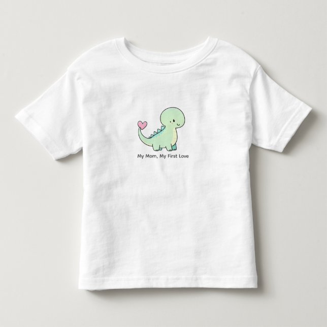 Camiseta My Mom, My First Love Cute Dino Shirt for Kids (Frente)