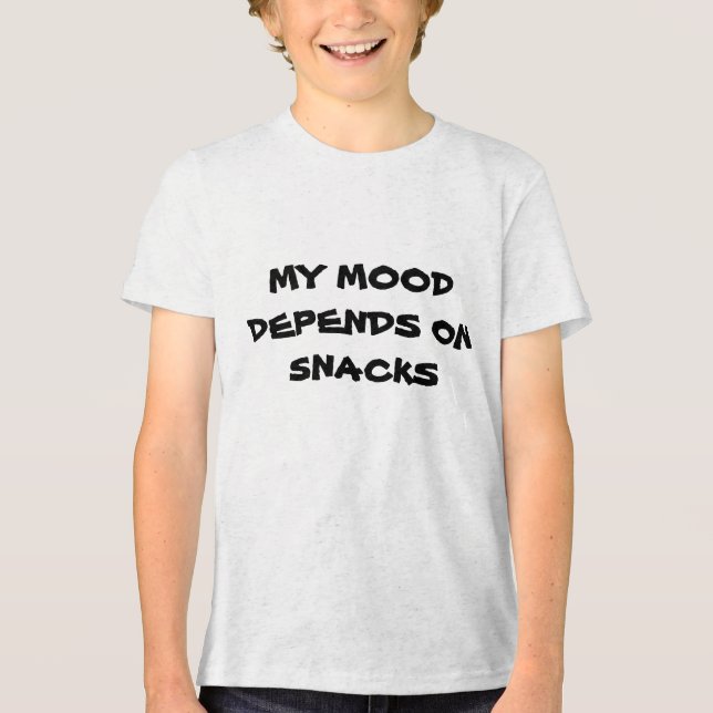 CAMISETA MY MOOD   DEPENDS ON   SNACKS (Frente)