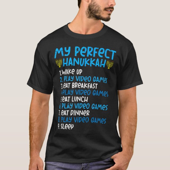 Camiseta My Perfect Hanukkah Video Game Chanukah Jew Men Bo (Frente)