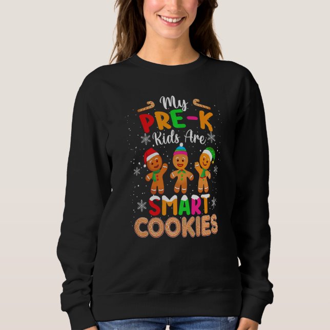 Camiseta My Pre K Kids Are Smart Cookies Christmas  Teacher (Frente)