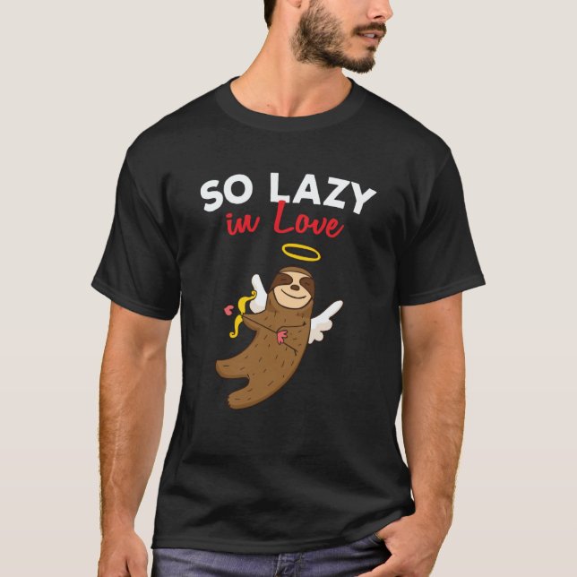 Camiseta My Sloth Is My Valentine Lazy Sloths Cupid Valenti (Frente)