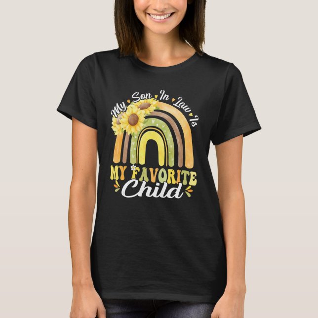 Camiseta My Son In Law Is My Favorite Child  Rainbow Sunflo (Frente)