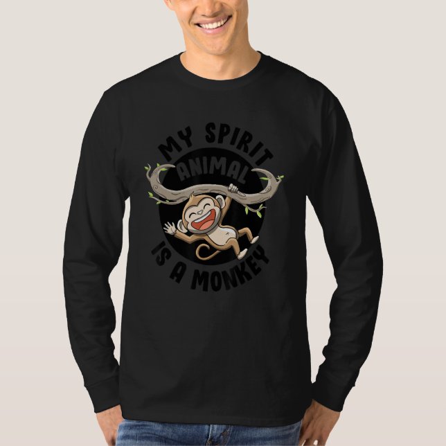 Camiseta My Spirit Animal Is a Monkey Cute Ape Primates Mon (Frente)