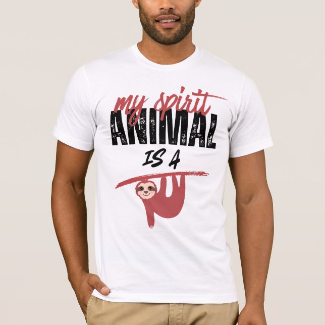 Camiseta My spirit animal is a sloth _ funny sayins (Frente)