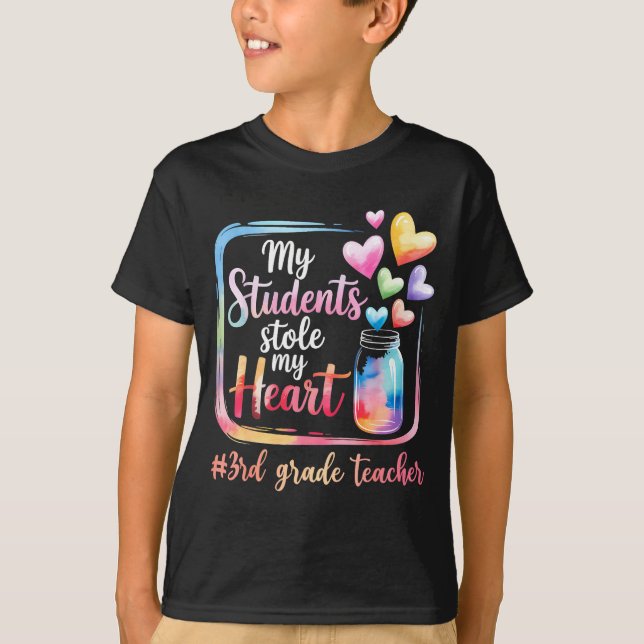 Camiseta My Student Stole My Heart 3rd Grade Teacher Valent (Frente)