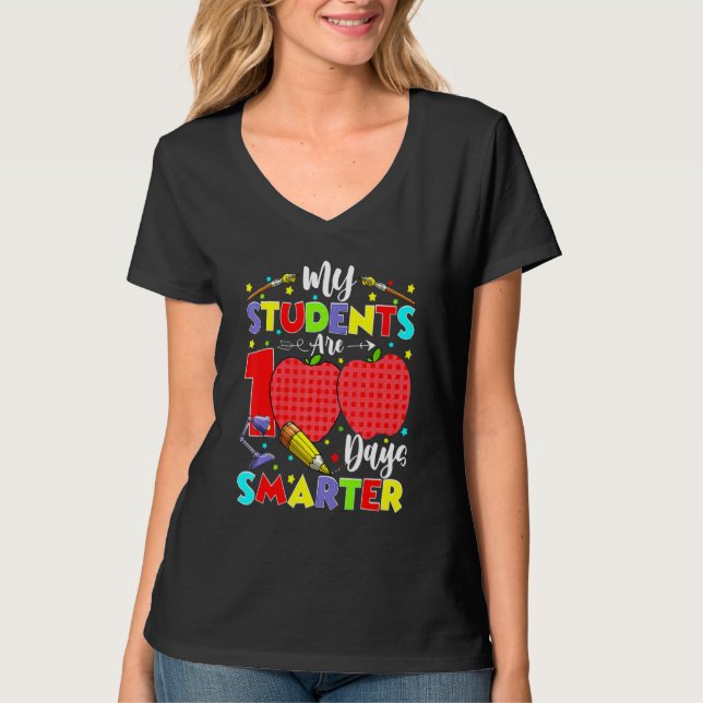 Camiseta My Students Are 100 Days Smarter School Gift Kids  (Frente)