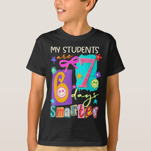 Camiseta My Students Are 67 Days Smarter Funny Teacher Kids (Frente)