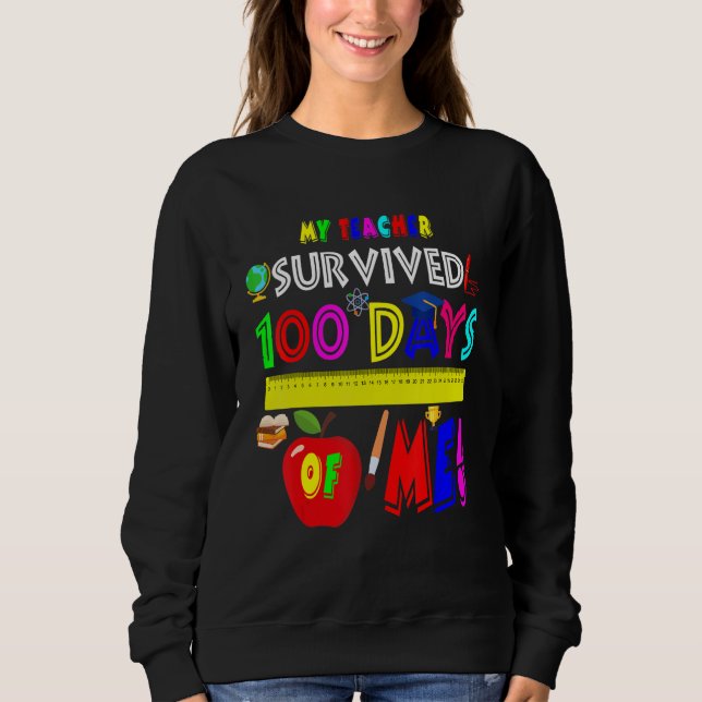 Camiseta My Teacher Survived 100 Days Of Me Funny 100 Days  (Frente)