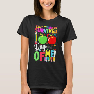 Camiseta My Teacher Survived 100 Days Of Me Funny School St