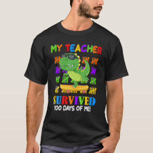 Camiseta My Teacher Survived 100 Days Of Me Funny School Te