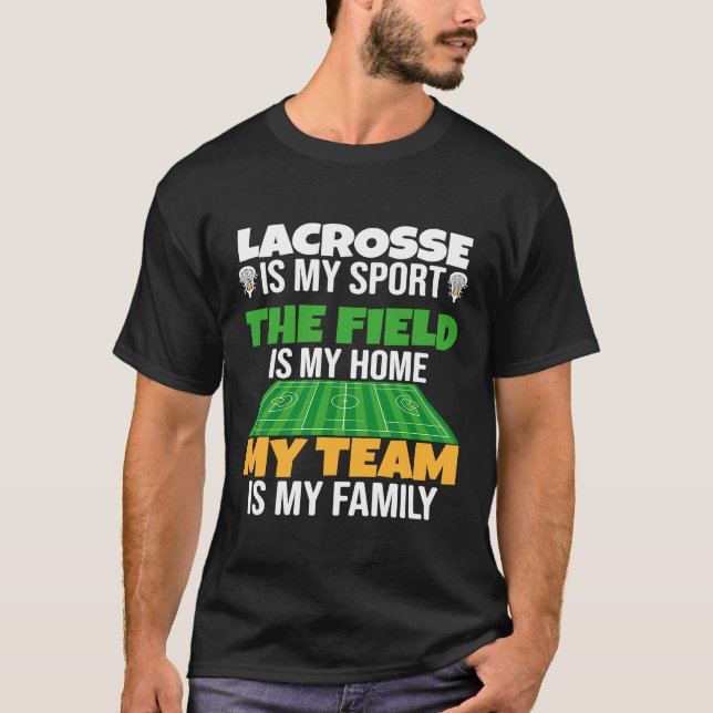 Camiseta My Team Is My Family Proud Lacrosse Player (Frente)