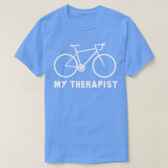 Camiseta My Therapist Bicycle Funny Bike Riding Rider Cycli (Frente do Design)