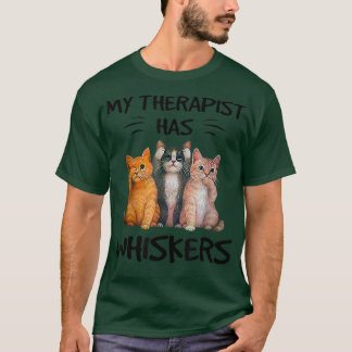 Camiseta My Therapist Has Whiskers Funny Cat Lovers 