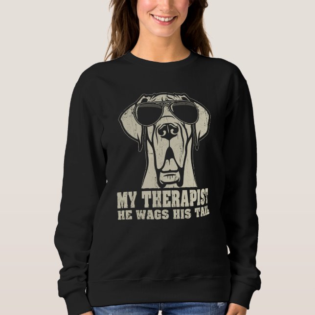 Camiseta My Therapist He Wags His Tail Great Dane (Frente)