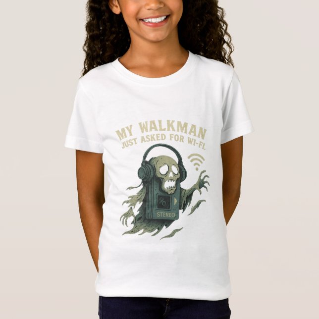 Camiseta My Walkman Asked for Wi-Fi Retro Tech Horror (Frente)