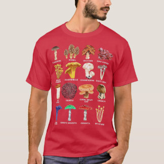 Camiseta Mycologia do Gráfico de Identificação de Cogumelos