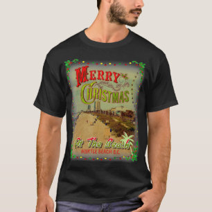 CAMISETA MYRTLE BEACH CHRISTMAS NA PRAIA VINTAGEM ART ON
