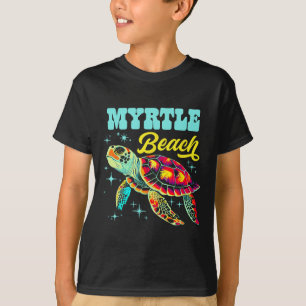 Camiseta Myrtle Beach Sc Artística Mar Tartaruga Retro