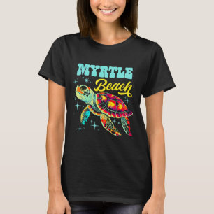 Camiseta Myrtle Beach Sc Artística Mar Tartaruga Retro