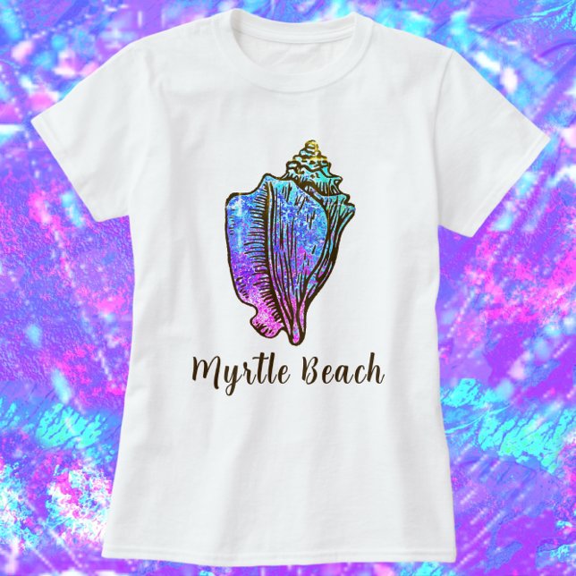 Camiseta Myrtle Beach South Carolina Bonito Conch Sea Shell (Criador carregado)