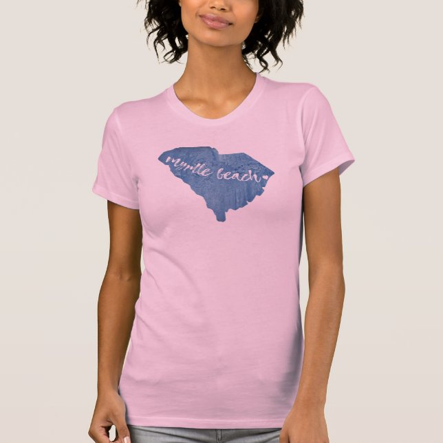 Camiseta Myrtle Beach South Carolina Wood Grain (Frente)