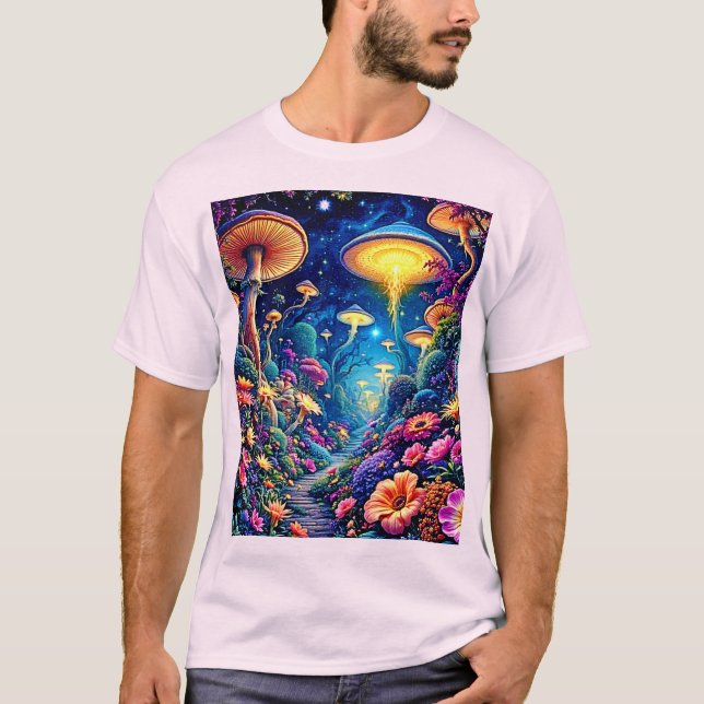 Camiseta Mystic Bloom Forest Sob Estrelas (Frente)