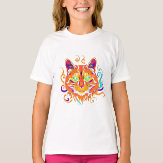 Camiseta Mystic Cat – Neonfarbene Katze