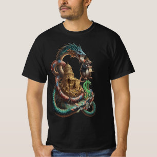Camiseta Mystic Dragon & Temple – Arte de Fantasia