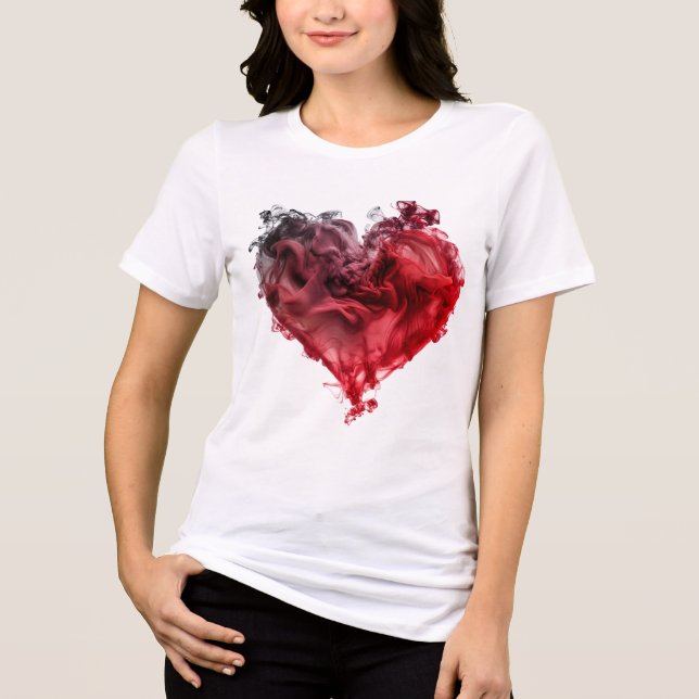 Camiseta Mystic Love Heart Red Swirl Heart  (Frente)